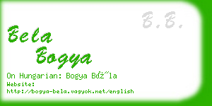 bela bogya business card